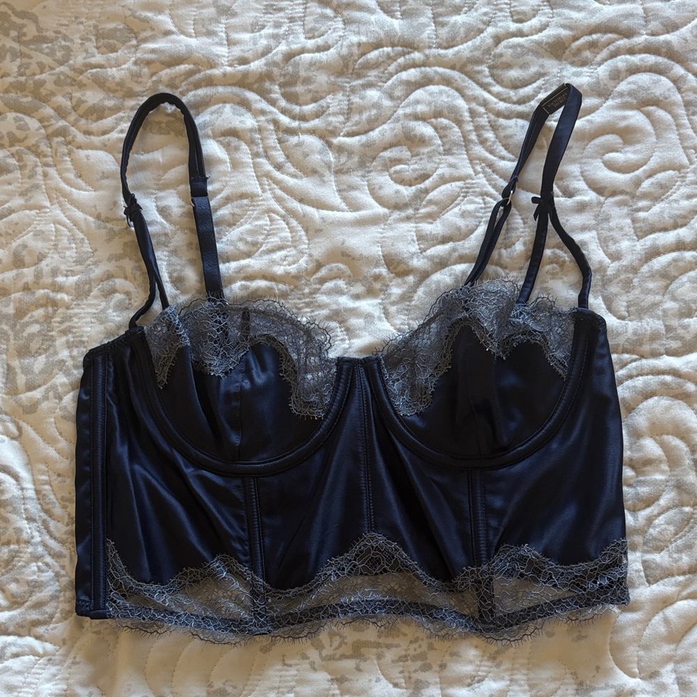 Victoria's Secret Navy Blue Lace Detail Corset